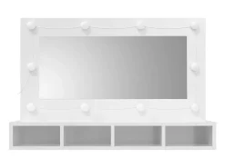 Armário espelhado com LED 90x31,5x62 cm branco brilhante
