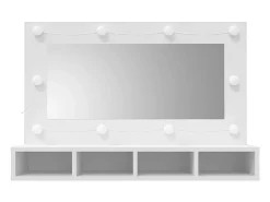 Armário espelhado com luzes LED 90x31,5x62 cm branco