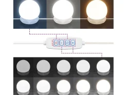 Armário espelhado com luzes LED 90x31,5x62 cm branco