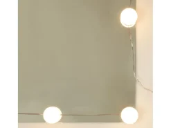 Armário espelhado com luzes LED 60x31,5x62 cm preto