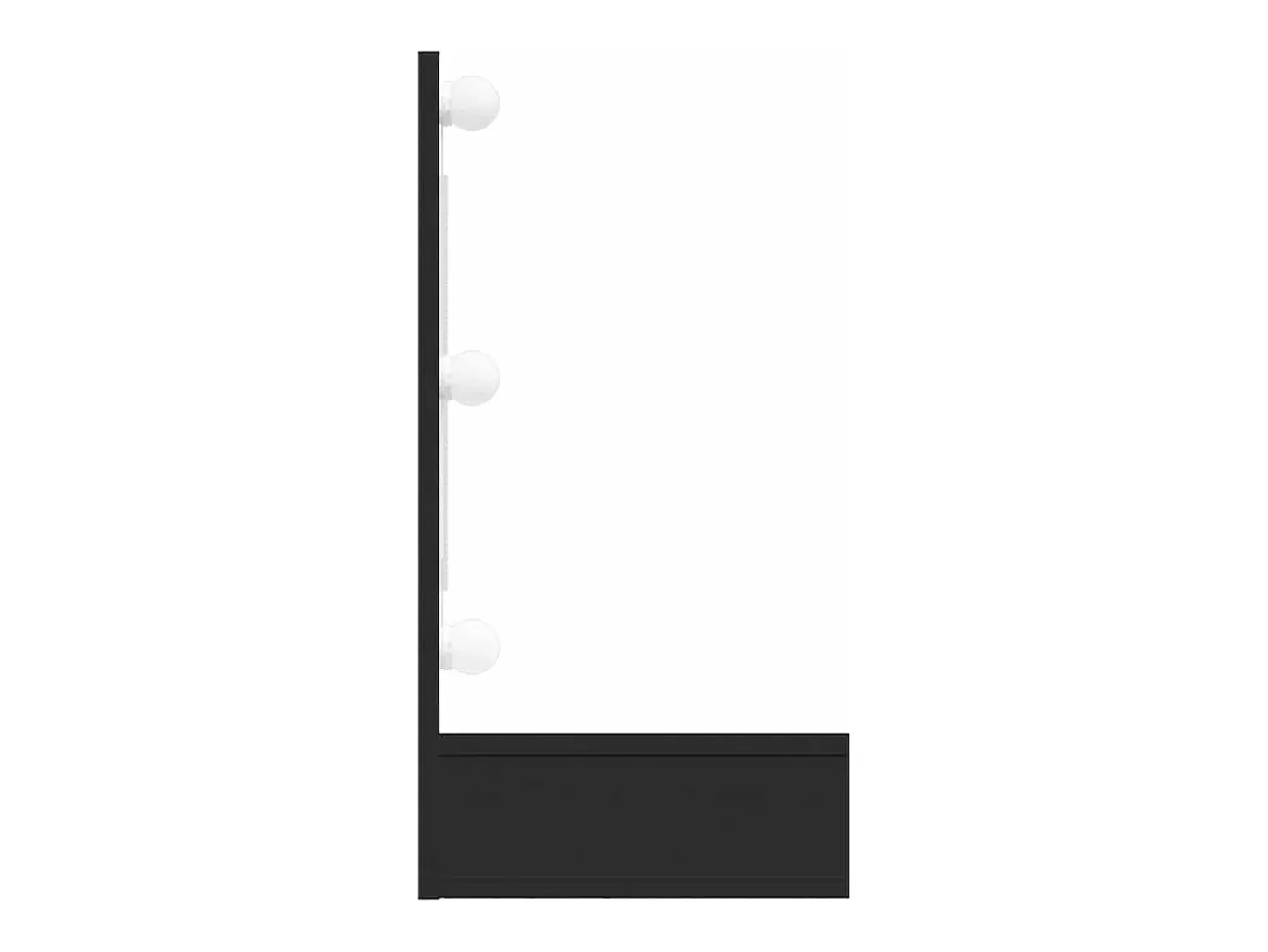 Armário espelhado com luzes LED 90x31,5x62 cm preto