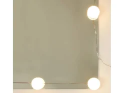 Armário espelhado com luzes LED 90x31,5x62 cm preto