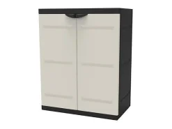 Armário Ext. Titânio 2 Portas Resina Preta 2 Prateleiras Reg. 70x88x41 cm
