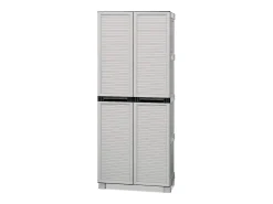 Armário exterior Dbaldanz, Armário exterior, Armário de lavandaria multiusos, 100% Made in Italy, Cinza claro, 70x39h172 cm