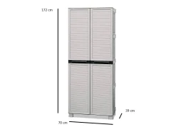 Armário exterior Dbaldanz, Armário exterior, Armário de lavandaria multiusos, 100% Made in Italy, Cinza claro, 70x39h172 cm