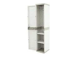 Armário Externo Titânio 1 Porta Bege 2 Prateleiras Cabide 35x176x41 cm