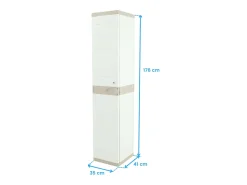 Armário Externo Titânio 1 Porta Bege 2 Prateleiras Cabide 35x176x41 cm