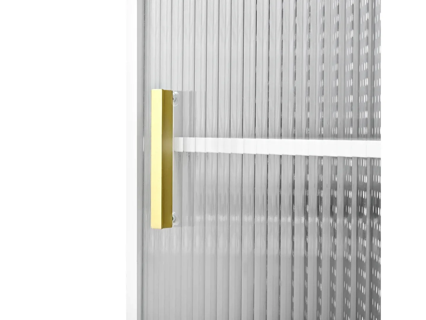 Armário giratório com tomadas, iluminação LED e painel perfurado - Branco