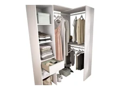 Armário grande Dburn, mobiliário de quarto, roupeiro, roupeiro, 98x42 h187 cm, branco