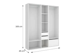 Armário grande Dhorsche, Móveis de quarto, Armário, Armário, 158x45 h205 cm, Branco e Carvalho