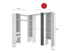 Armário grande Dmacintyr, Móveis de quarto, Armário, Armário, 234x141 h205 cm, Branco