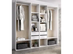 Armário grande Dpavo, Móveis de quarto, Armário, Armário, 196x45 h205 cm, Branco e Carvalho