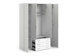 Armário grande Dseren, Móveis de quarto, Armário, Roupeiro, 154x50 h200 cm, Branco