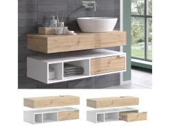 Armário inferior para lavatório branco 100x40x15 henri