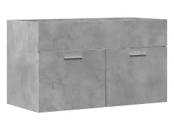 Armário lavatório 80x38,5x46 cm contraplacado cinzento cimento