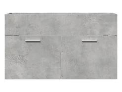 Armário lavatório 80x38,5x46 cm contraplacado cinzento cimento