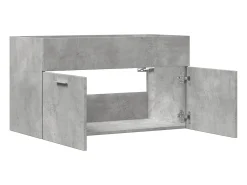 Armário lavatório 80x38,5x46 cm contraplacado cinzento cimento