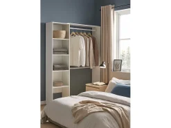 Armário Makalu, Estrutura para guarda-roupa, Cabide aberto, 140x40h187 cm, Branco
