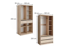 Armário multifunções sonoma 200x50x200 elmo