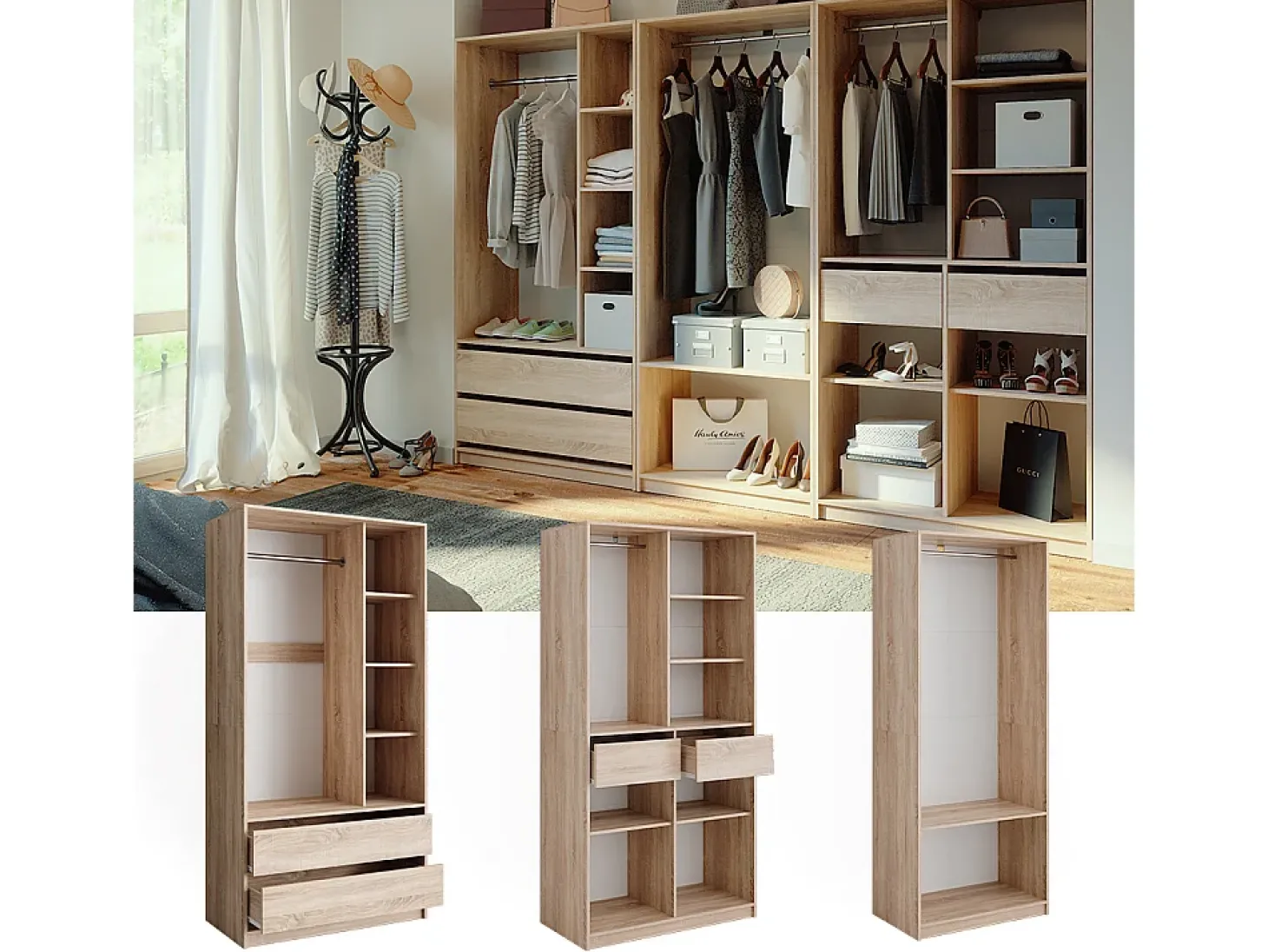 Armário multifunções sonoma 280x50x200 elmo