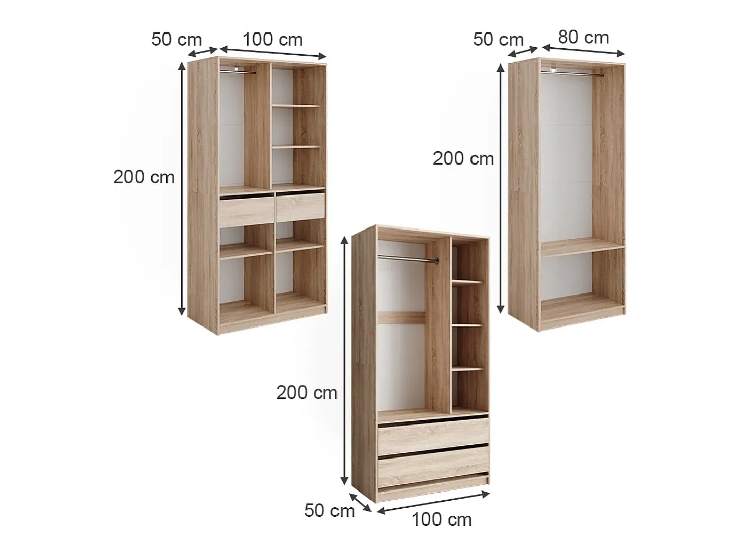 Armário multifunções sonoma 280x50x200 elmo