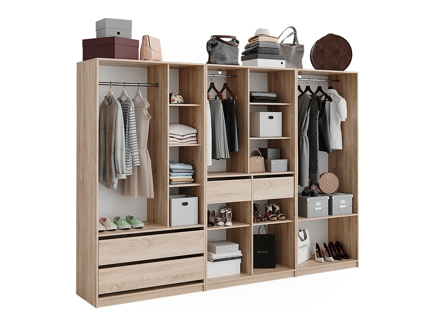 Armário multifunções sonoma 280x50x200 elmo