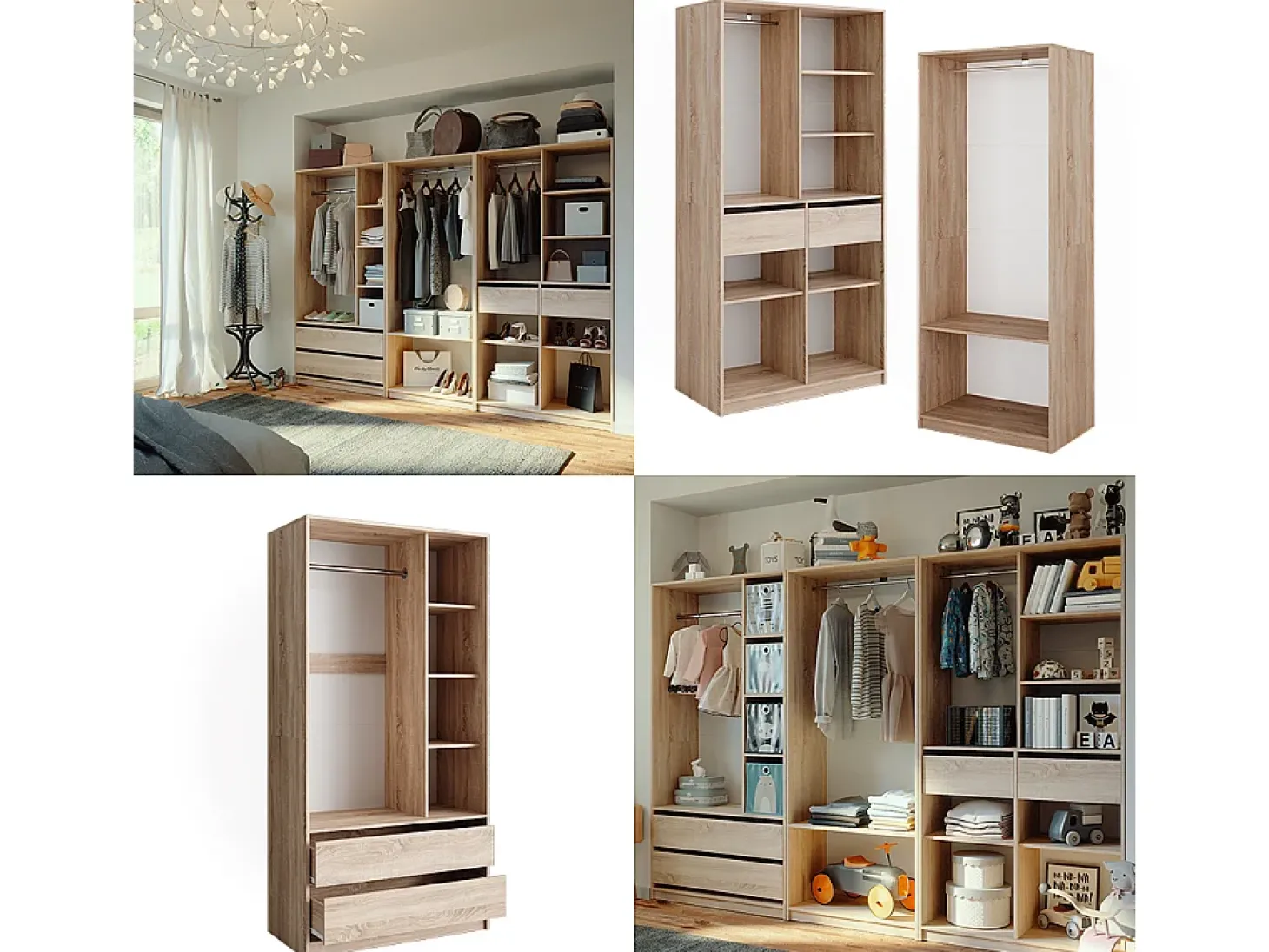 Armário multifunções sonoma 280x50x200 elmo
