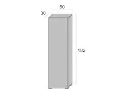 Armário multiuo Ddarbo, Armário linear com 1 porta e 7 prateleira, Coluna para entrada ou banheiro, Sapateira moderna, 100% Fabricado na Itália, 50x30h182 cm, Olmo