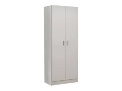 Armário multiuso Dabaldi, Armário porta-vassouras com 2 portas, Sapateira com prateleiras, Armário porta-vassouras, cm73x37h180 cm, Branco