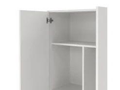 Armário multiuso Dabaldi, Armário porta-vassouras com 2 portas, Sapateira com prateleiras, Armário porta-vassouras, cm73x37h180 cm, Branco