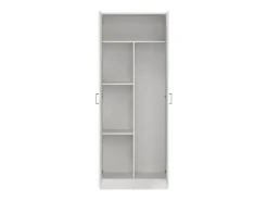 Armário multiuso Dabaldi, Armário porta-vassouras com 2 portas, Sapateira com prateleiras, Armário porta-vassouras, cm73x37h180 cm, Branco