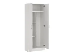 Armário multiuso Dabaldi, Armário porta-vassouras com 2 portas, Sapateira com prateleiras, Armário porta-vassouras, cm73x37h180 cm, Branco