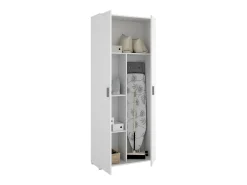 Armário multiuso Ddeiol, Armário porta vassouras multifuncional, Armário com 2 portas, 78x35h190 cm, Branco
