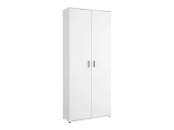 Armário multiuso Ddeiol, Armário porta vassouras multifuncional, Armário com 2 portas, 78x35h190 cm, Branco