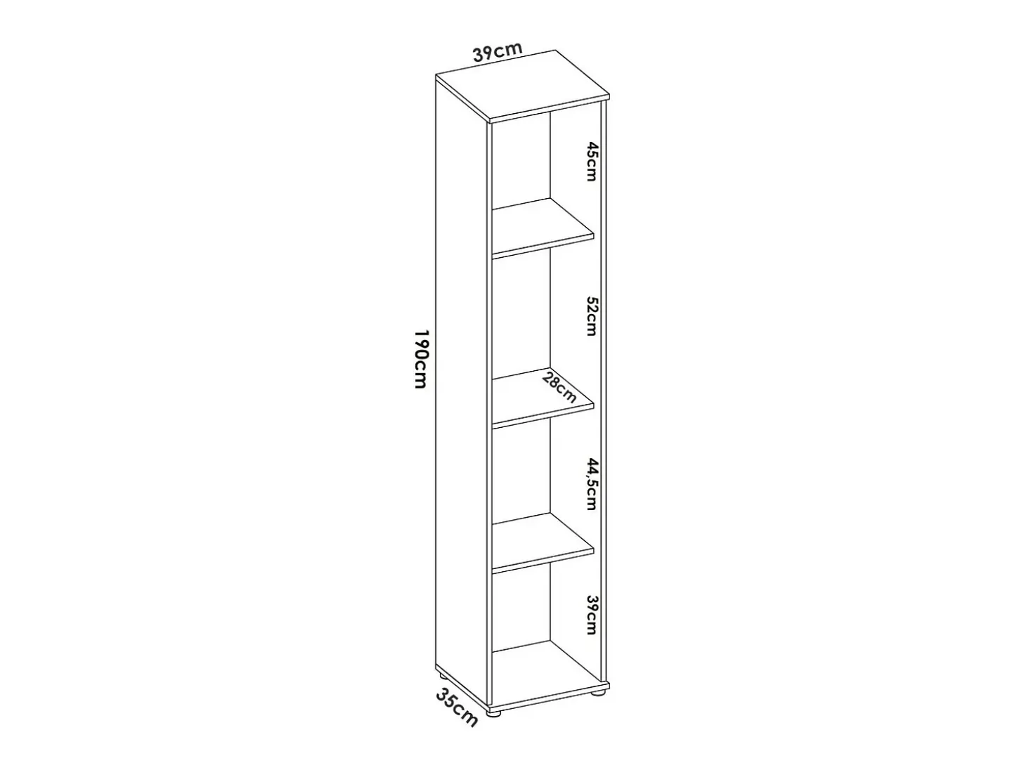 Armário multiuso Dfuzat, Armário multifuncional, guarda-roupa 1 porta, 39x35h190 cm, Carvalho