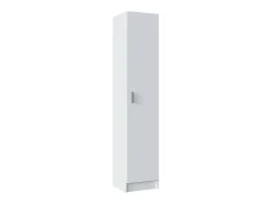 Armário multiuso Dibels, Armário auxiliar com 1 porta, Sapateira com prateleiras, Sapateira vertical, 37x37h180 cm, Branco