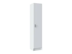 Armário multiuso Dibels, Armário auxiliar com 1 porta, Sapateira com prateleiras, Sapateira vertical, 37x37h180 cm, Branco