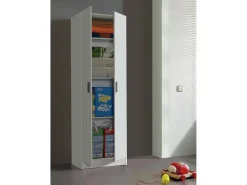 Armário multiuso Dmarra, Armário auxiliar com 2 portas, Sapateira com 3 prateleiras, Sapateira alta moderna, 59x37h180 cm, Branco