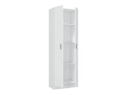 Armário multiuso Dmarra, Armário auxiliar com 2 portas, Sapateira com 3 prateleiras, Sapateira alta moderna, 59x37h180 cm, Branco