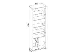 Armário multiuso Dmiani, Armário multifuncional, guarda-roupa 2 portas, 61x35h190 cm, Carvalho