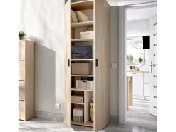 Armário multiuso Dmiani, Armário multifuncional, guarda-roupa 2 portas, 61x35h190 cm, Carvalho