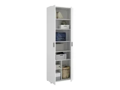 Armário multiuso Dmiani, Móvel de arrumação multifuncional, Armário com 2 portas, 61x35h190 cm, Branco