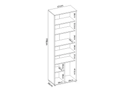 Armário multiuso Dmiani, Móvel de arrumação multifuncional, Armário com 2 portas, 61x35h190 cm, Branco