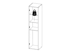 Armário multiusos Ddjamanc 1 porta, Armário multifuncional, Sapateira, Armário para sapatos, 42x39 h175 cm, Branco