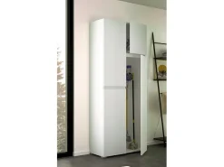 Armário multiusos grande Dbandinell, Armário multiusos com 4 portas, Sapateira, Armário que poupa espaço, 100% Fabricado em Itália, 80x37h195 cm, Branco