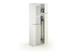 Armário multiusos grande Dbandinell, Armário multiusos com 4 portas, Sapateira, Armário que poupa espaço, 100% Fabricado em Itália, 80x37h195 cm, Branco