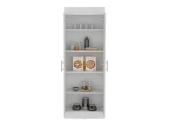 Armário Nepal em melamina com 2 portas e 5 prateleiras, branco, 169.9 cm X 60 cm X 30.3 cm