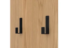 Armário para animais 79x40x160 cm - 2 portas e 2 gavetas - com comedouro e tapete - com ganchos - cor natural