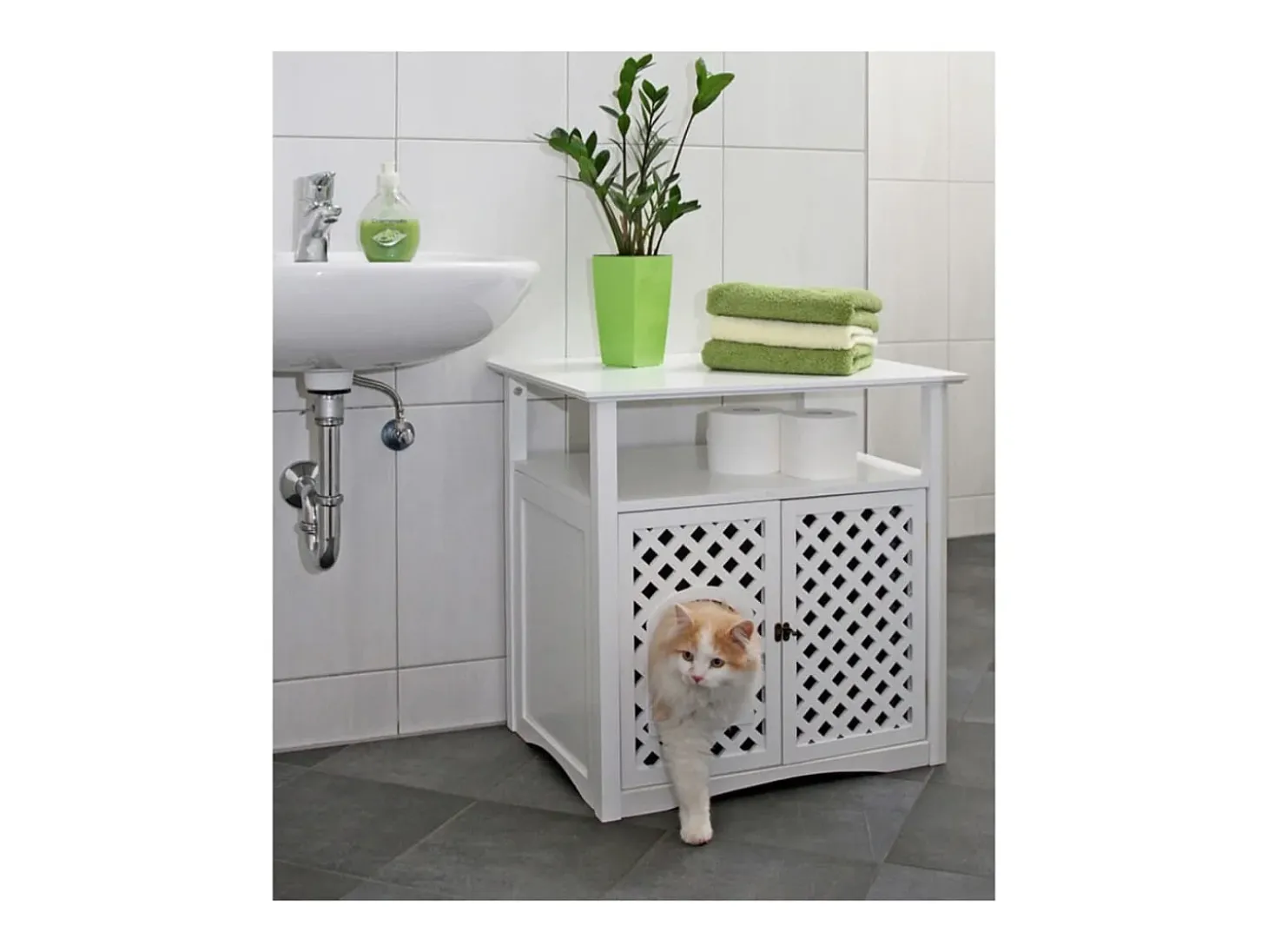 Armário para caixa de areia Helena 64x46x65 cm branco 82662
