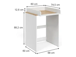 Armário para máquina de lavar branco/artesanal 68x60x88.2 viktor